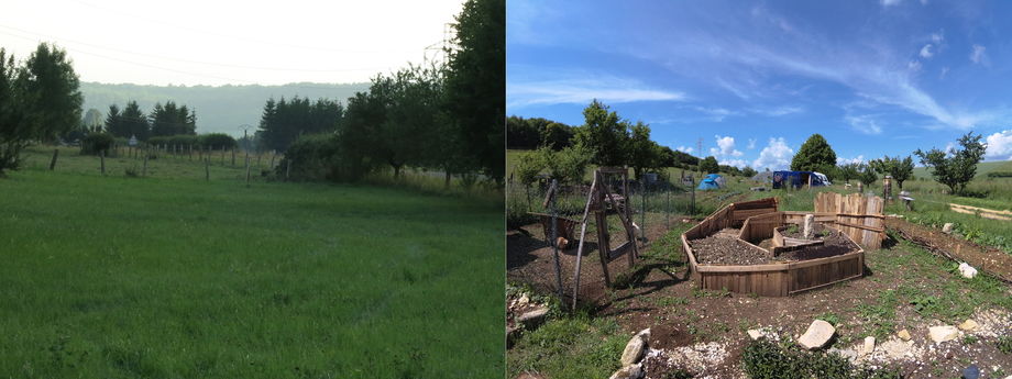 Le jardin avant et après