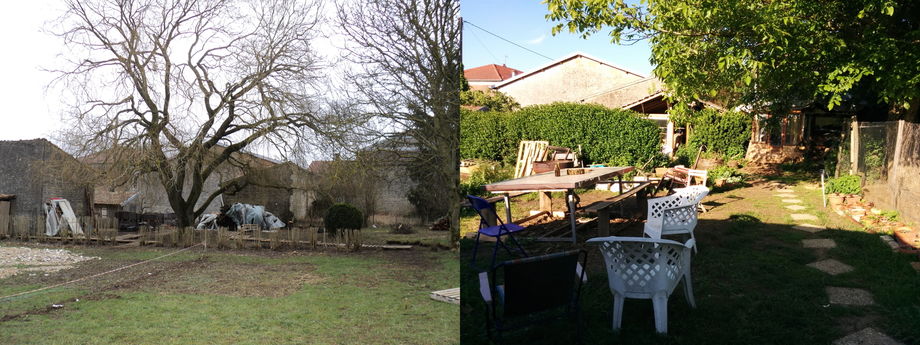 Ancienne terrasse avant et après